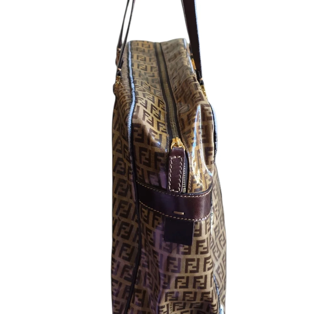 Fendi Tan and Brown Monogram Duffel Bag - Picture 2 of 9